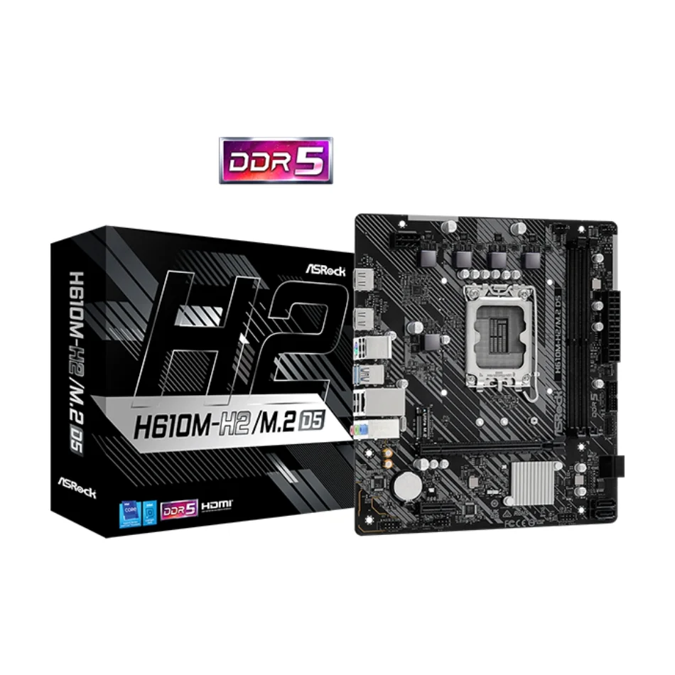 Imagem 2 de 5 do produto Placa Mãe Asrock H610m-h2/m.2 D5 LGA  1700 2xDDR5 Chipset Intel H610 Matx