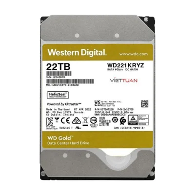 Hd 22TB Sata Iii Wd Gold Wd221kryz 7200rpm 512mb 3,5