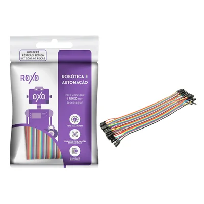 40x Cabo Wire Jumper Fêmea X Fêmea 20 Cm - Roxo