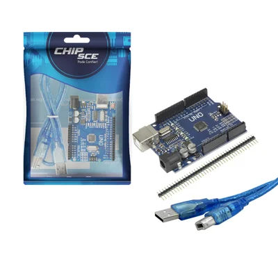 Placa Compatível Uno R3 Smd Com Chip Atmel E Cabo Usb