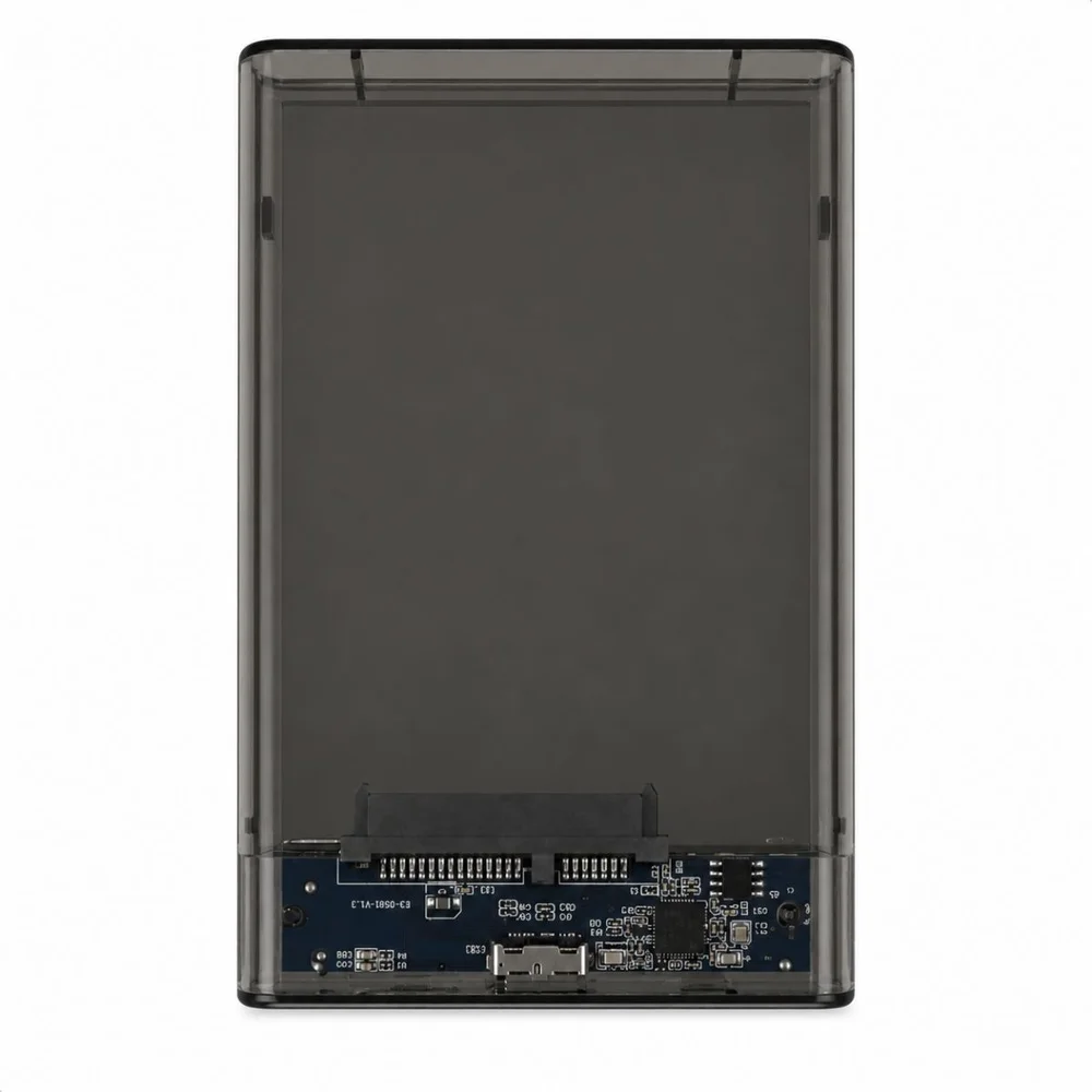 Case para HD SSD 2,5" SATA USB 3.0 Transparente 5Gbps Compatível com SSD e HD Notebook Plug & Play