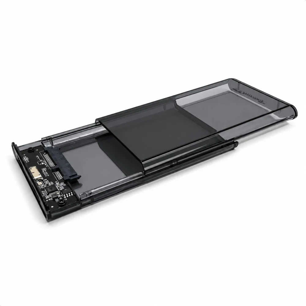 Case para HD SSD 2,5" SATA USB 3.0 Transparente 5Gbps Compatível com SSD e HD Notebook Plug & Play