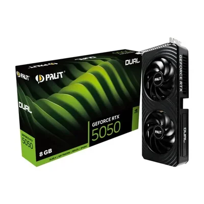 Placa De Video Palit Geforce RTX 5050 Dual 8GB Gddr6 128 Bits - Ne65050019p1-gb2070d