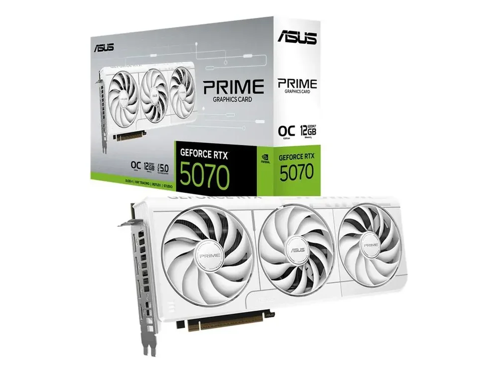 Placa De Video Asus Prime Geforce RTX 5070 White Oc 12gb Gddr7 192 Bits - Prime-RTX5070-o12g-white