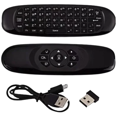 Mini Teclado Controle Air Mouse Wireless 2.4 Ghz Cor Preto