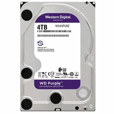 Hd 4TB WD Purple, Sata Iii, 5400rpm, 256mb Cache - Wd43purz