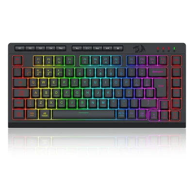 Teclado Usb Gamer Crescent Pro 75 RGB Wireless Redragon Abnt2 Preto K524RGB-pro