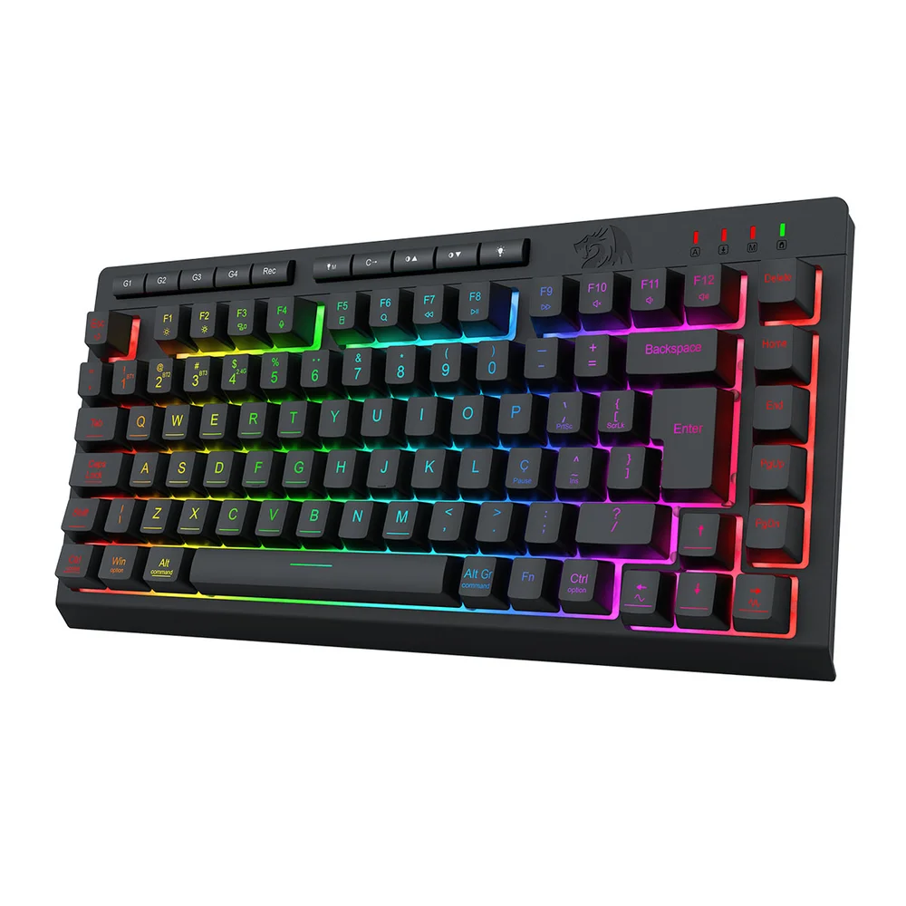 Imagem 2 de 5 do produto Teclado Usb Gamer Crescent Pro 75 RGB Wireless Redragon Abnt2 Preto K524RGB-pro