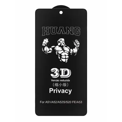 Película De Vidro 3d Privacidade Compatível Com Samsung Galaxy S20 Fe / A51 / A52 / A52s / A53 – Proteção Premium