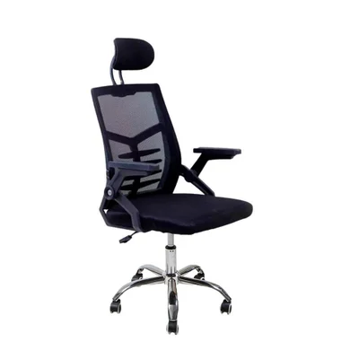 Cadeira De Escritório Diretor Relax Executiva Tela Mesh Base Giratória Com Apoio Cabeça Reclinável