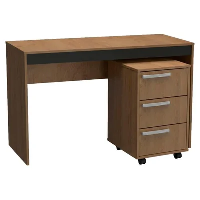 Mesa Escrivaninha E Gaveteiro B29 Moderno 2 Gavetas Mdp 120cm Mel Nova Mobile