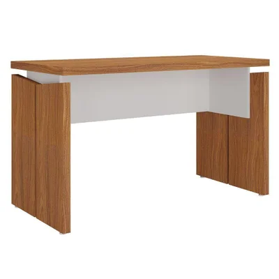 Mesa Escritório Retangular Operacional Moderno Sem Gavetas Mdp 125cm Branco Artany