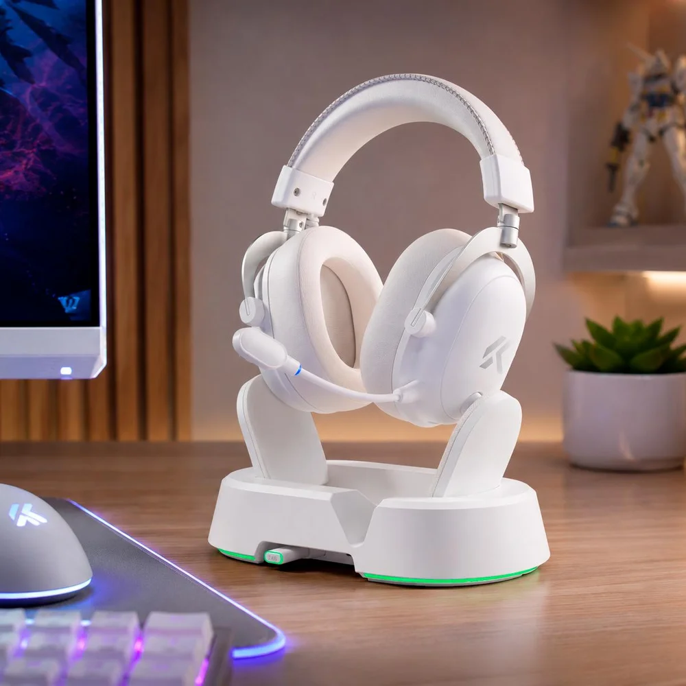 Imagem 3 de 5 do produto Headset Gamer Mchose V9 Turbo Wireless 200h Bateria Base RGB