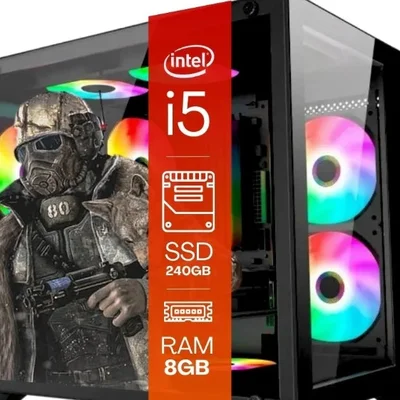 Computador PC Gamer Completo Top Intel Core i5 SSD 240GB 8GB Gabinete Atx WINDOWS 10  Placa de vídeo 4GB Gabinete Cooler Master