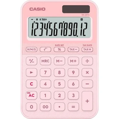 Calculadora De Mesa Casio Ms20yc 12 Dígitos Rosa Claro