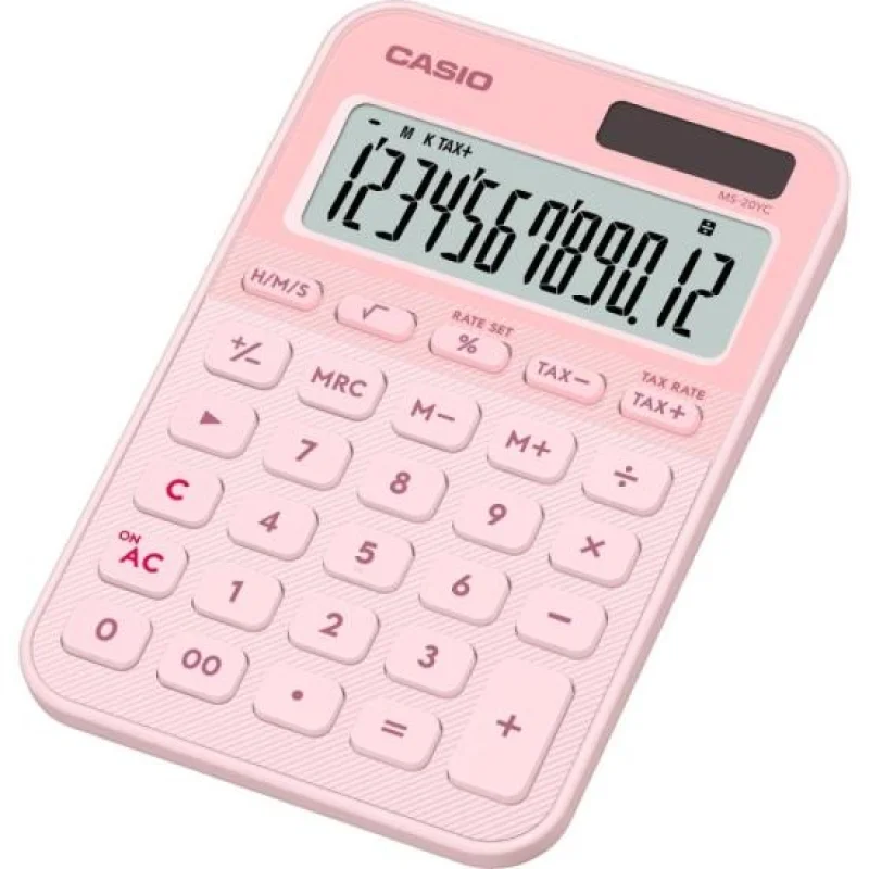 Imagem 3 de 5 do produto Calculadora De Mesa Casio Ms20yc 12 Dígitos Rosa Claro