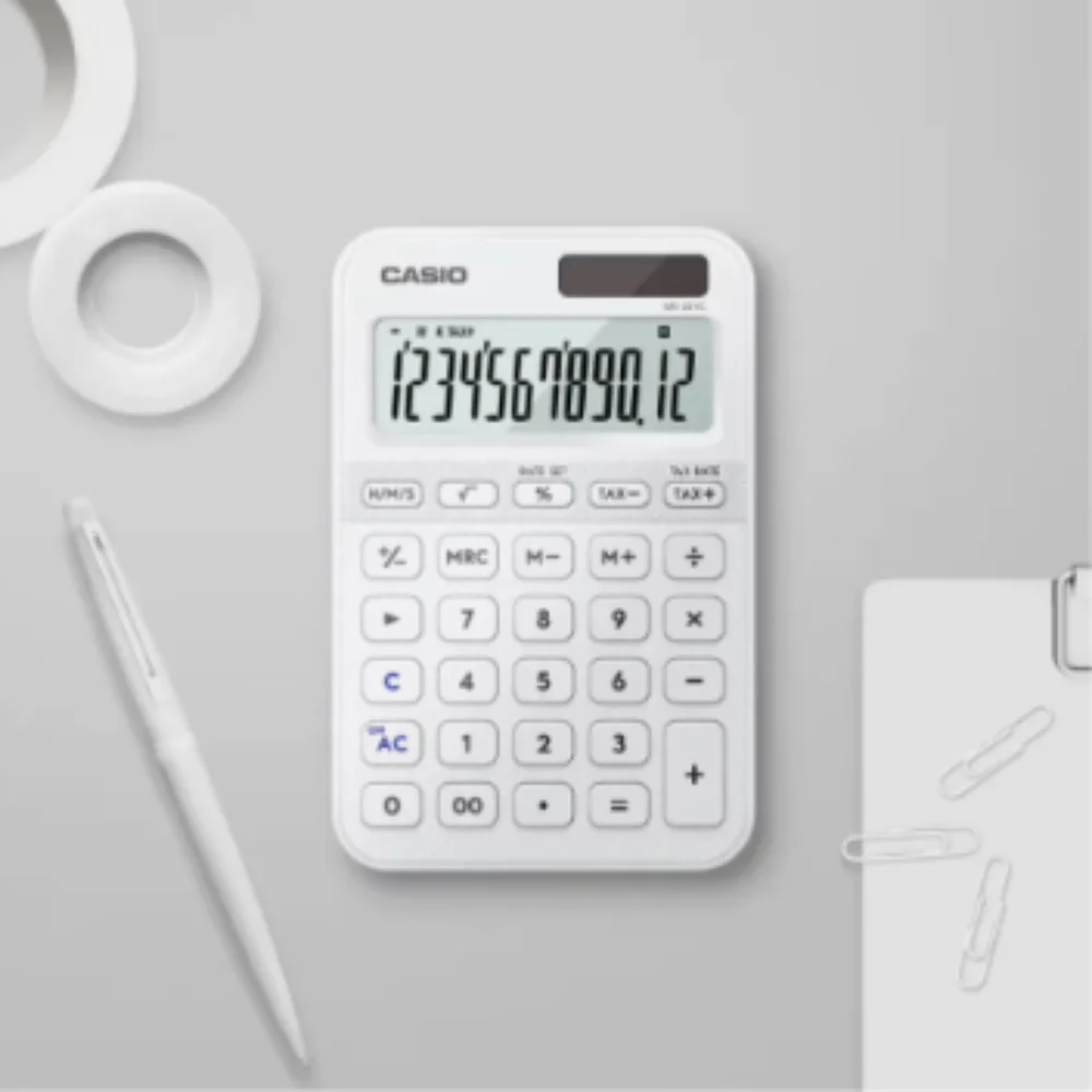 Imagem 4 de 5 do produto Calculadora De Mesa Casio Ms20yc 12 Dígitos Rosa Claro