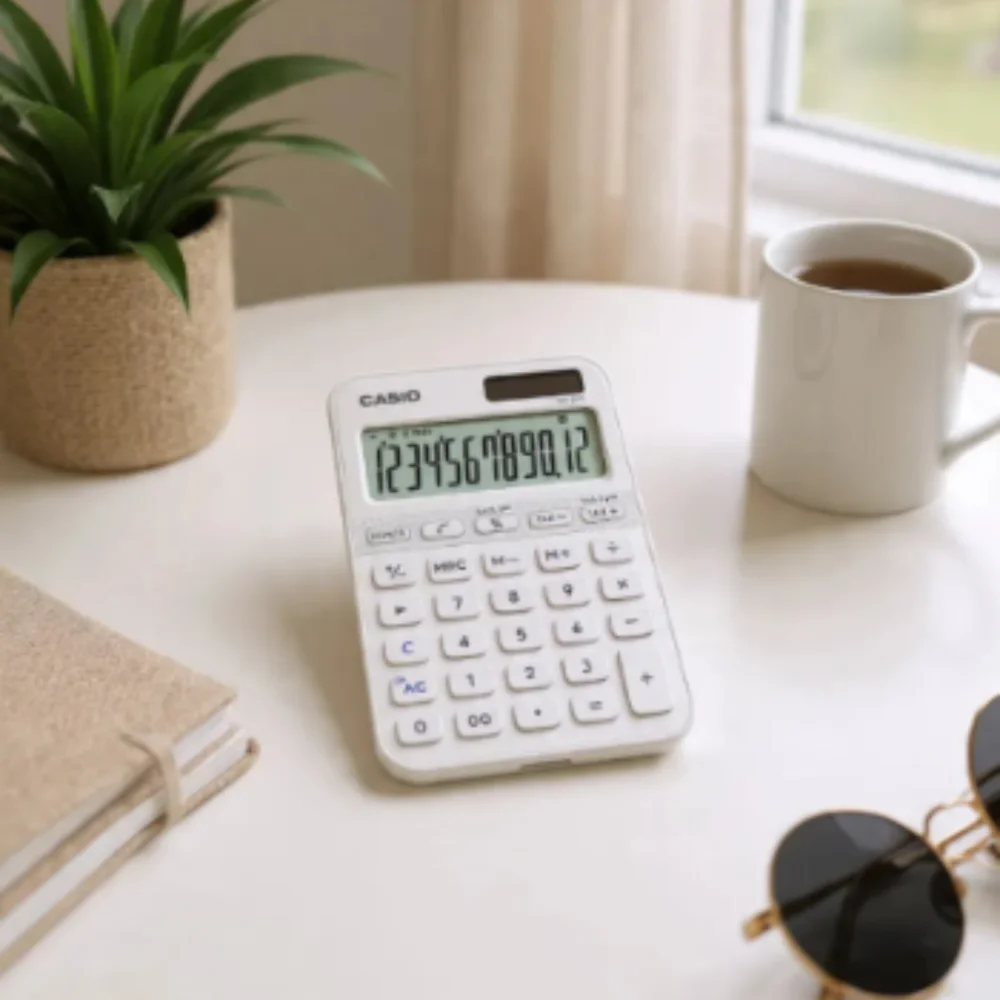 Imagem 5 de 5 do produto Calculadora De Mesa Casio Ms20yc 12 Dígitos Rosa Claro