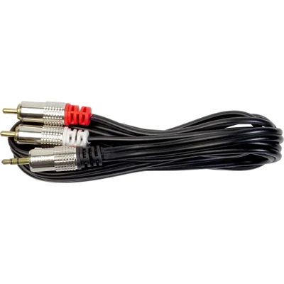 Cabo P2 Estéreo X 2 Rca Macho 1,8m Cbrc0021 Preto Storm