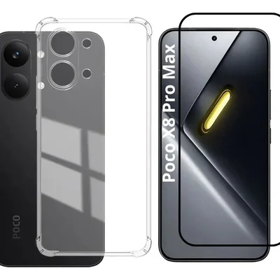 Capa Capinha Anti Impacto + Película 3d Vidro P/ Poco X8 Pro Max 5g