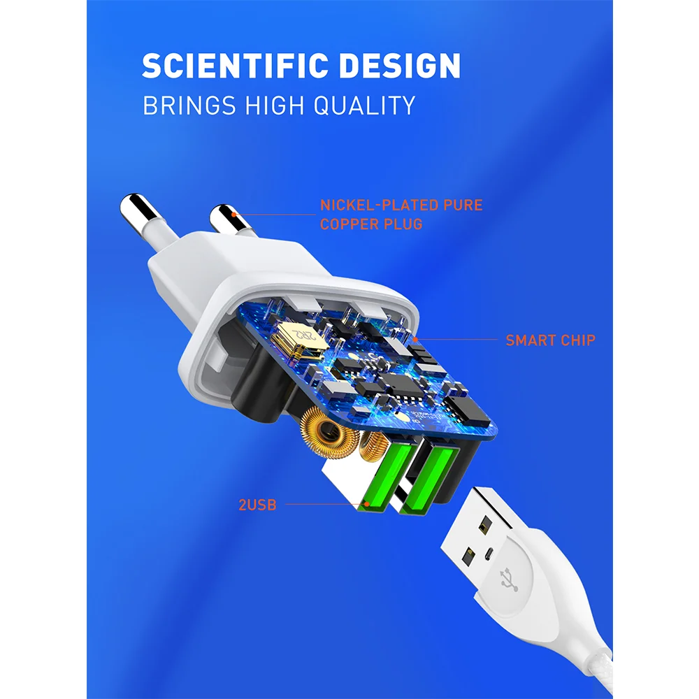 Imagem 3 de 5 do produto Carregador Ldnio A2219 2.4a Usb Carga Rápida Cabo Usb C
