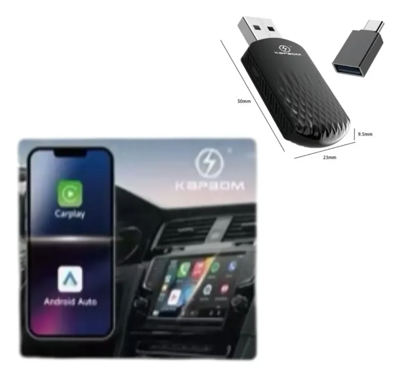 Imagem 3 de 5 do produto Adaptador Carplay Android Auto Sem Fio 2 Em 1 Kapbom