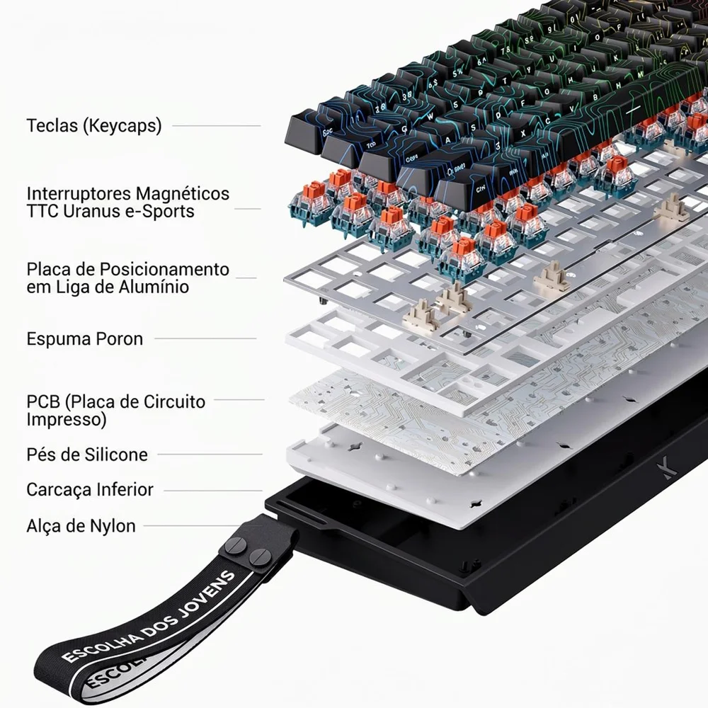 Teclado Gamer Ace 68 Mchose Switch Magnético Ttc Dragon Lord 8000hz Teclado Gamer Ace 68 Mchose Switch Magnético Ttc Dragon Lord 8000hz