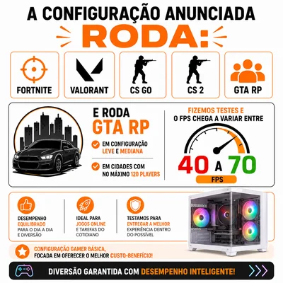 Computador Gamer Preto I5 16gb Ram Ssd 240gb Tela 23 Rx 560 4gb Gabinete Aquário +4 Cooler RGB — foto 4