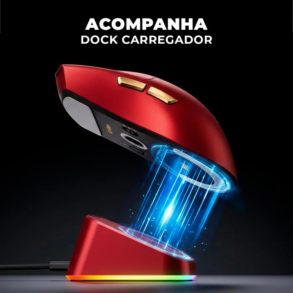 Imagem 2 de 5 do produto Mouse Gamer Ultraleve Mchose K7 Ultra 59g Paw3950 Dock Magnética
