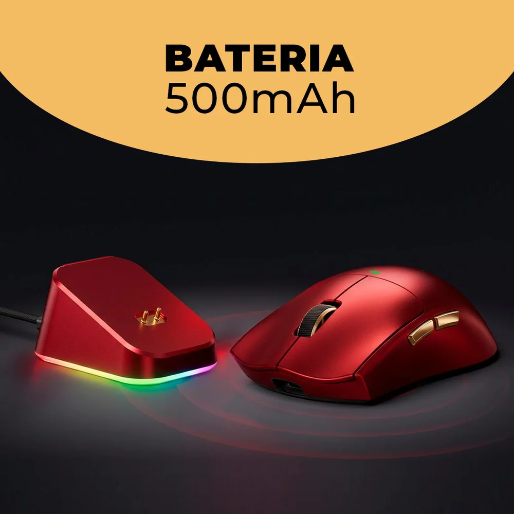 Imagem 3 de 5 do produto Mouse Gamer Ultraleve Mchose K7 Ultra 59g Paw3950 Dock Magnética