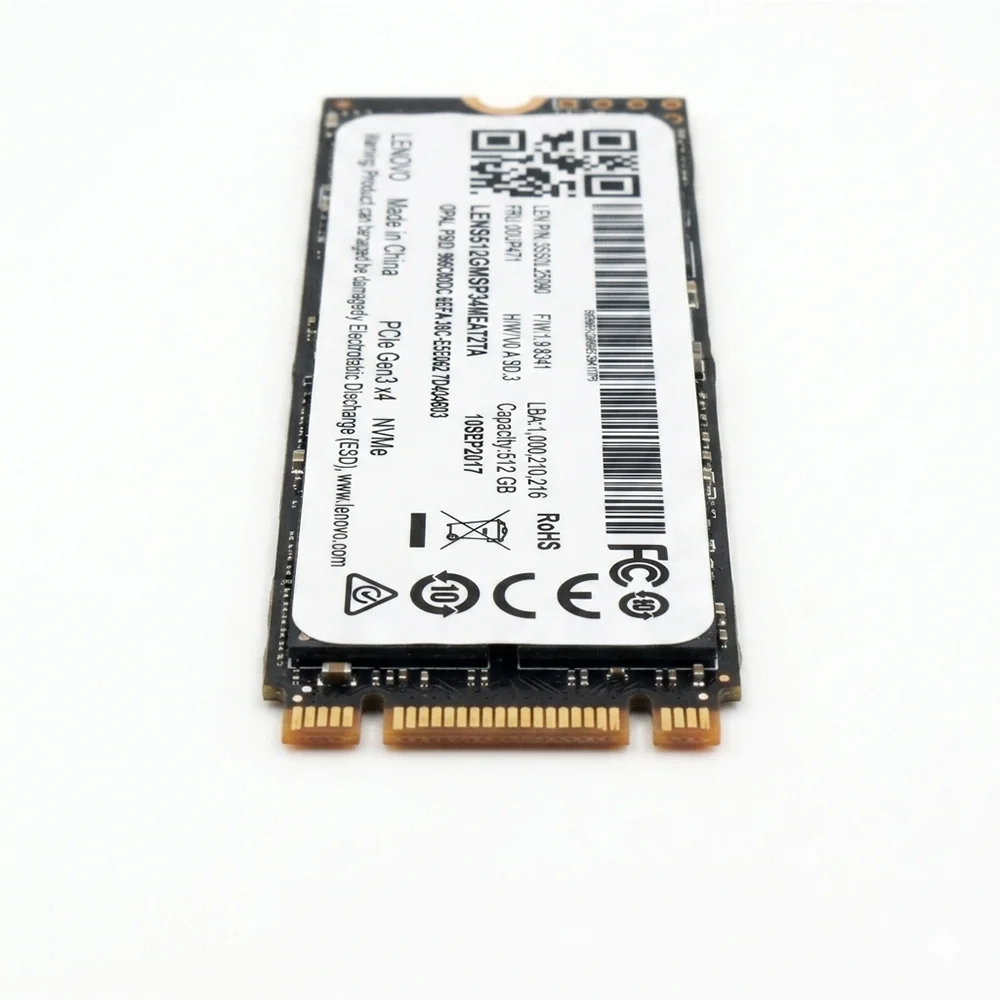 SSD 512gb M2 Nvme 2280 Lenovo PCie Gen 3 X4 Leitura 1700mb/s Gravacao 1100mb/s Oem