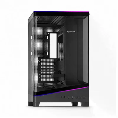 Gabinete Gamer Redragon View, Mid Tower, Preto, Sem Fonte, Sem Fans, Ca-622b