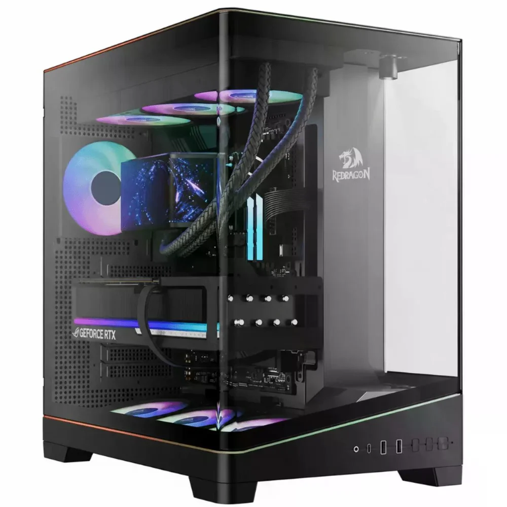 Imagem 3 de 4 do produto Gabinete Gamer Redragon View, Mid Tower, Preto, Sem Fonte, Sem Fans, Ca-622b