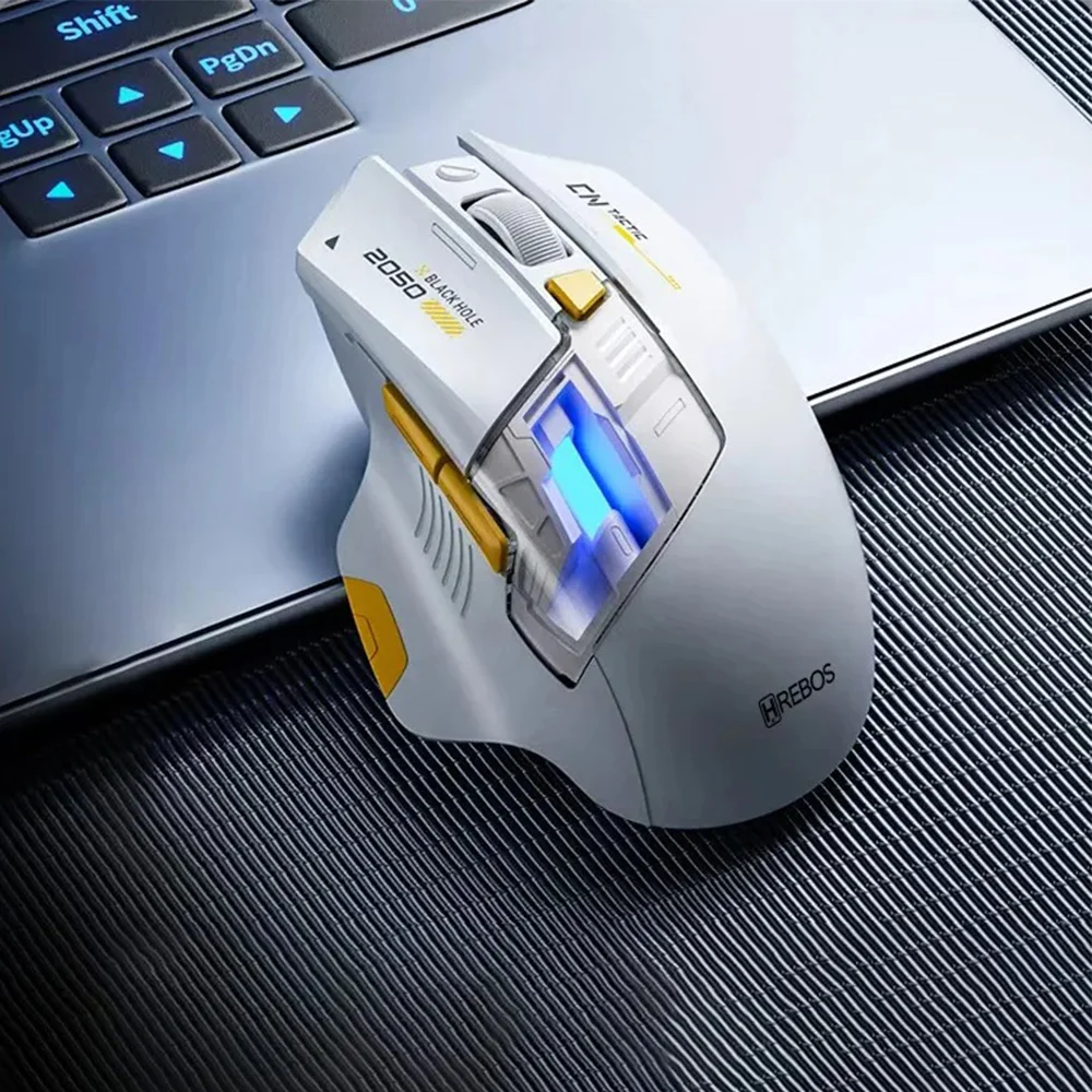 Imagem 5 de 5 do produto Mouse Hrebos Glidetrack If-387 Wireless 2400dpi Recarregavel Branco