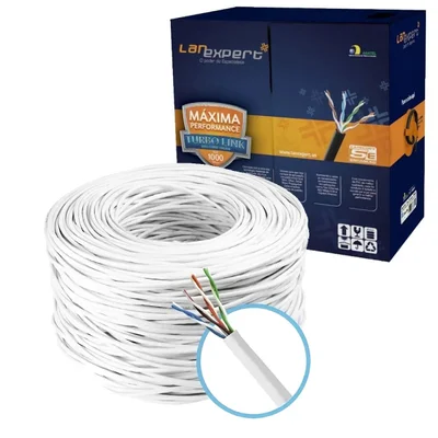 Caixa Cabo De Rede Branco Lan Expert Cobre Cat5e Anatel 50m