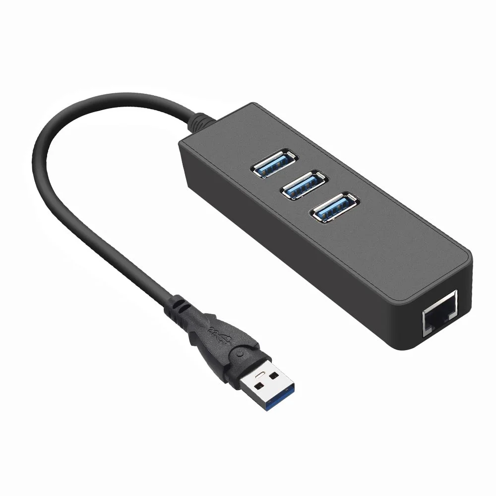 Imagem 2 de 3 do produto Hub Usb 3.0 Satellite A-hub41 3 Portas / 3 Usb 3.0 / Rj-45 / 1000mbps - Preto