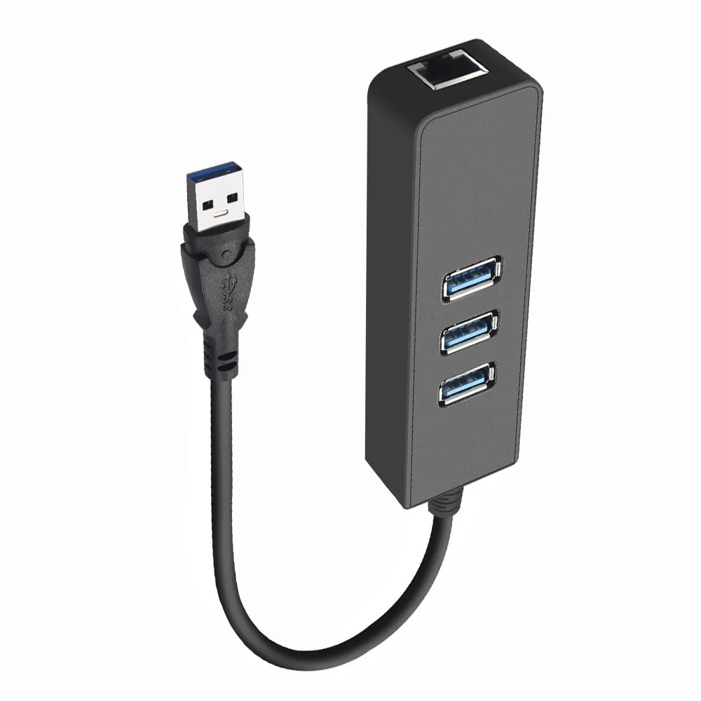 Imagem 3 de 3 do produto Hub Usb 3.0 Satellite A-hub41 3 Portas / 3 Usb 3.0 / Rj-45 / 1000mbps - Preto