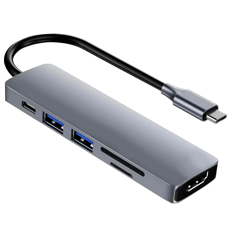 Imagem 2 de 3 do produto Hub Usb-c 3.1 Satellite A-hubc55 6 Portas / HDMI / 2 Usb 3.0 / Sd / Tf / Usb-c Fêmea - Cinza
