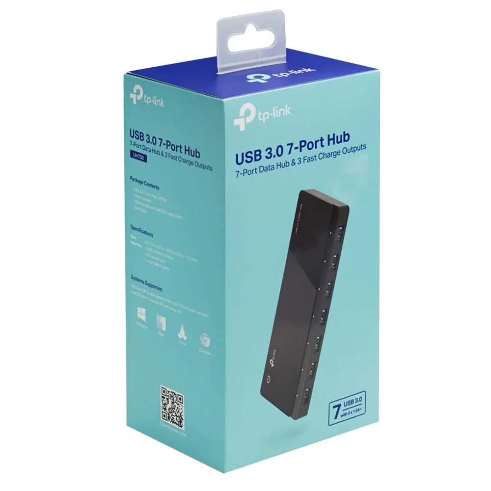 Imagem 3 de 3 do produto Hub Usb 3.0 Tp-link Uh700 7 Portas - Preto