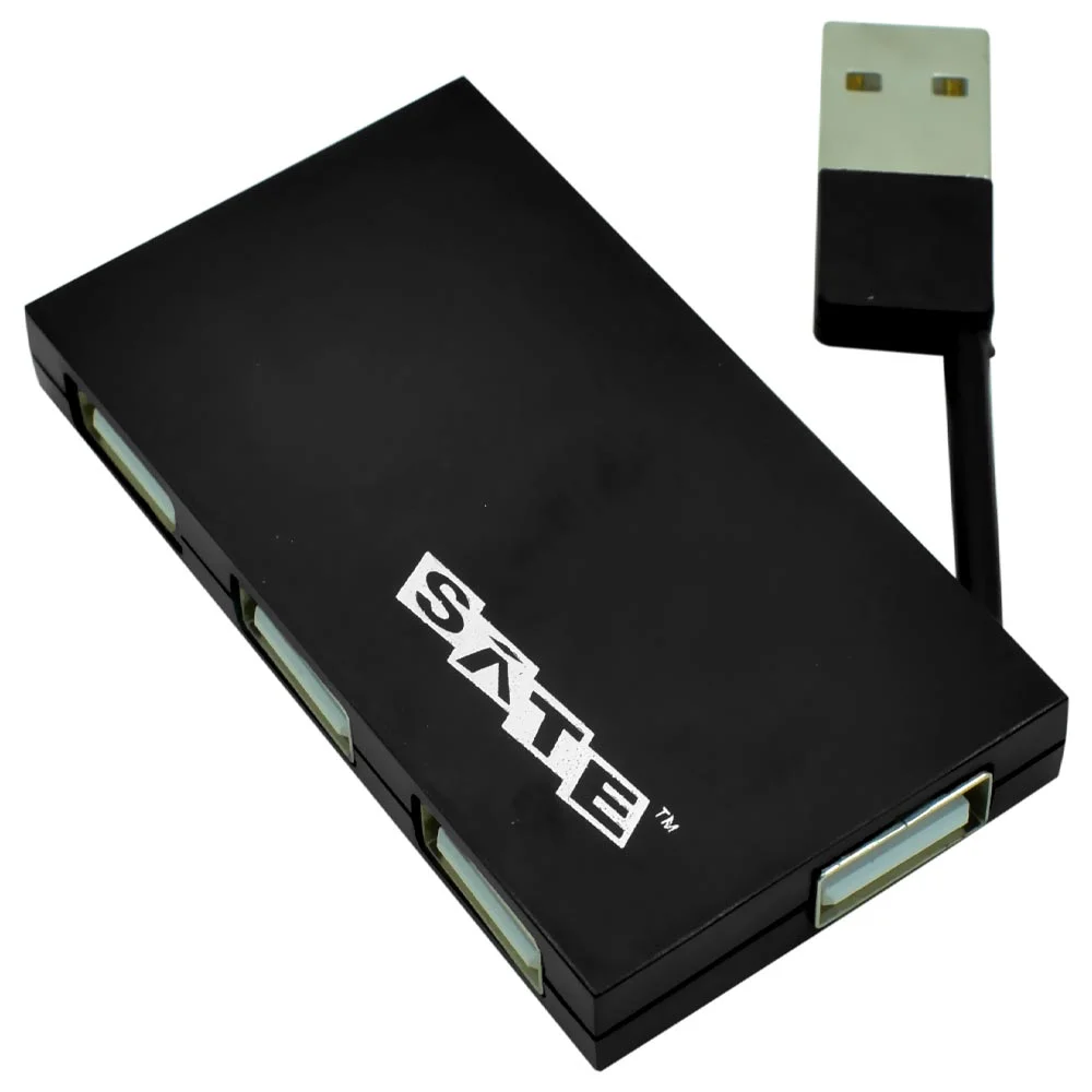 Imagem 2 de 3 do produto Hub Usb 2.0 Satellite A-hub08 4 Portas - Preto