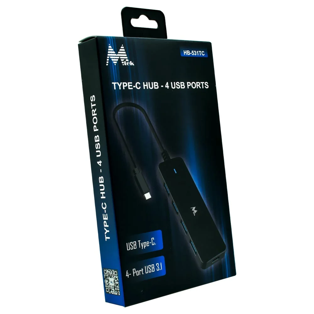 Imagem 3 de 3 do produto Hub Usb-c Mtek Hb-531tc 4 Portas Usb 3.1 - Preto