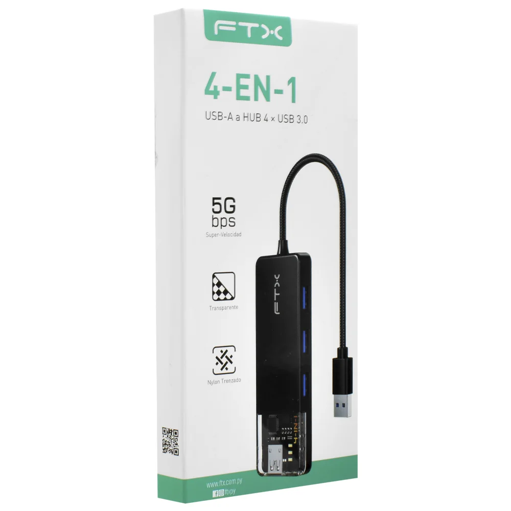 Imagem 2 de 3 do produto Hub Usb 3.0 Ftx Ct-hubt1-pb 4 Portas / 4 Usb 3.0 / Usb-c Fêmea - Cinza
