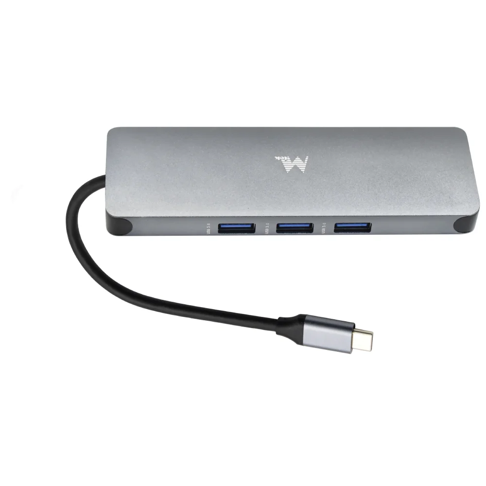 Imagem 2 de 2 do produto Hub Usb-c 3.0 Mtek Ds-91tc 9 Portas / HDMI / 3 Usb 3.0 / Rj-45 / Sd / Usb-c / Áudio - Prata