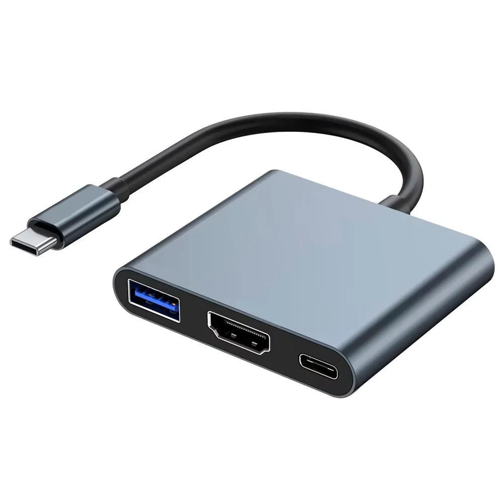 Imagem 2 de 3 do produto Hub Usb-c 3.1 Satellite A-hubc56 3 Portas / HDMI / Usb 3.0 / Usb-c Fêmea - Cinza