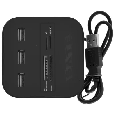 Hub Usb 2.0 + Leitor De Cartão Satellite A-hub07 3 Portas / Sd / Ms / Pro Duo / M.2