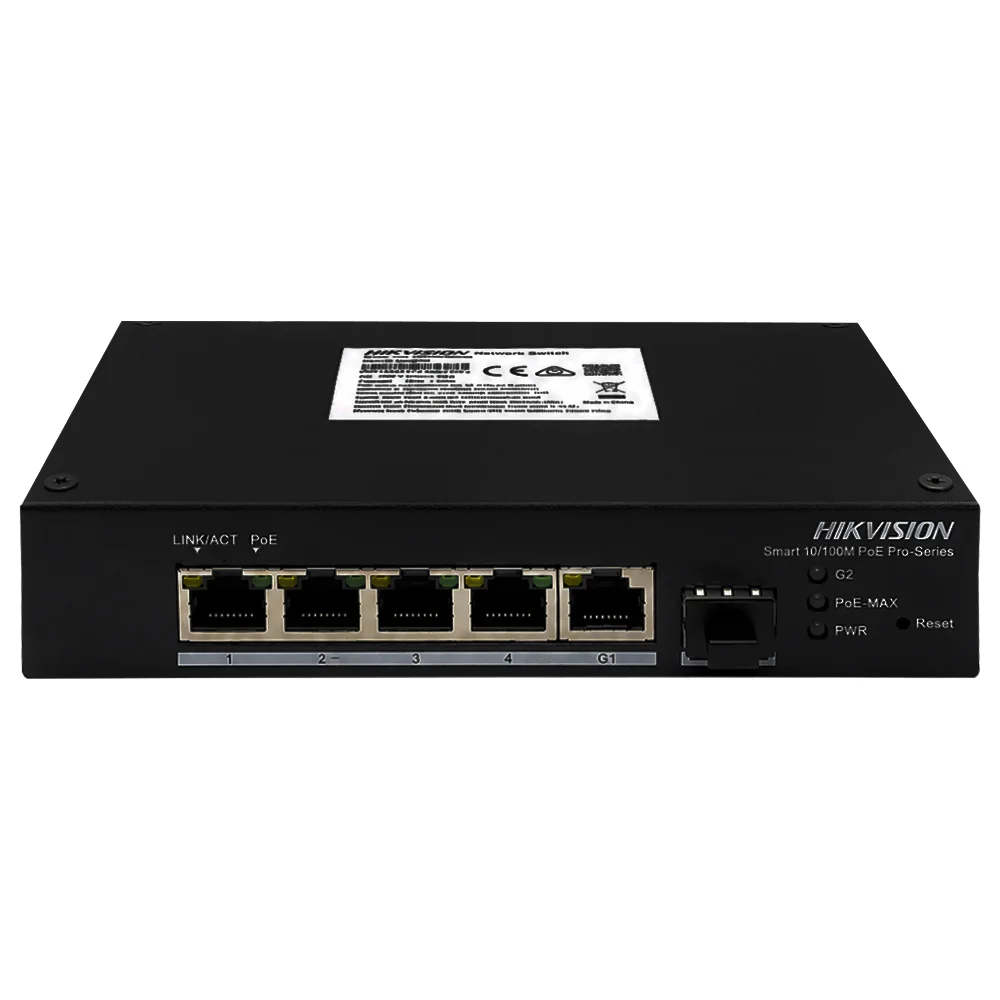 Imagem 2 de 3 do produto Hub Switch Hikvision Ds-3t1306p-si/hs Pro Series 4 Portas / Poe - 10/100mbps