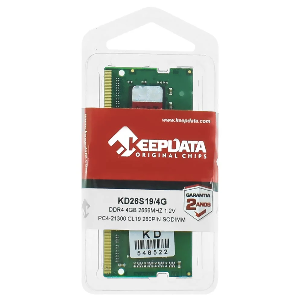 Imagem 3 de 3 do produto Memória Ram Para Notebook Keepdata Ddr4 4gb 2666mhz - Kd26s19/4g