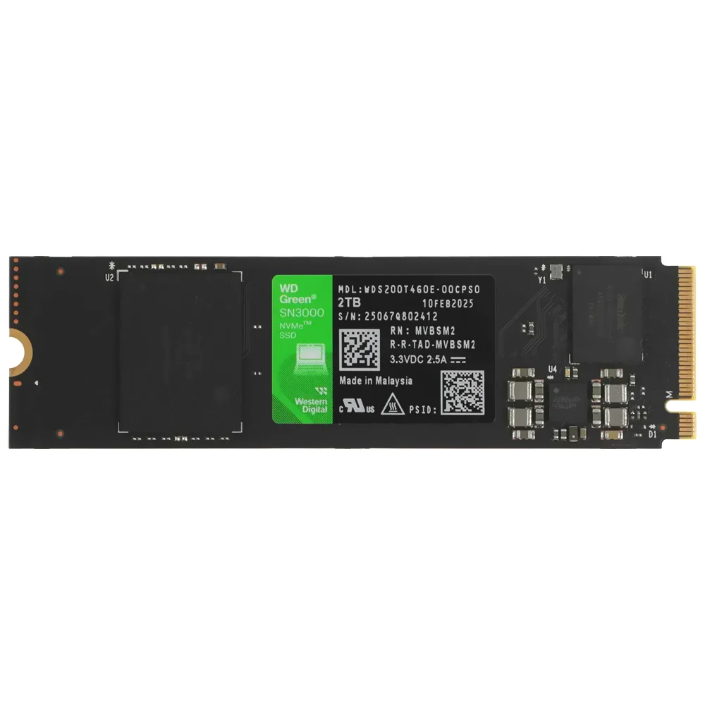 SSD WD M.2 2TB Western Green Sn3000 Nvme - Wds200t4g0e