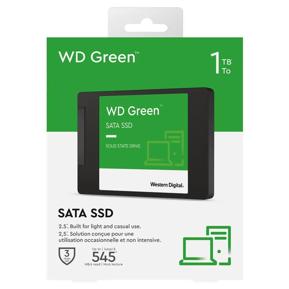 Imagem 2 de 3 do produto SSD WD 1TB Green 2.5" Sata 3 - Wds100t3g0a