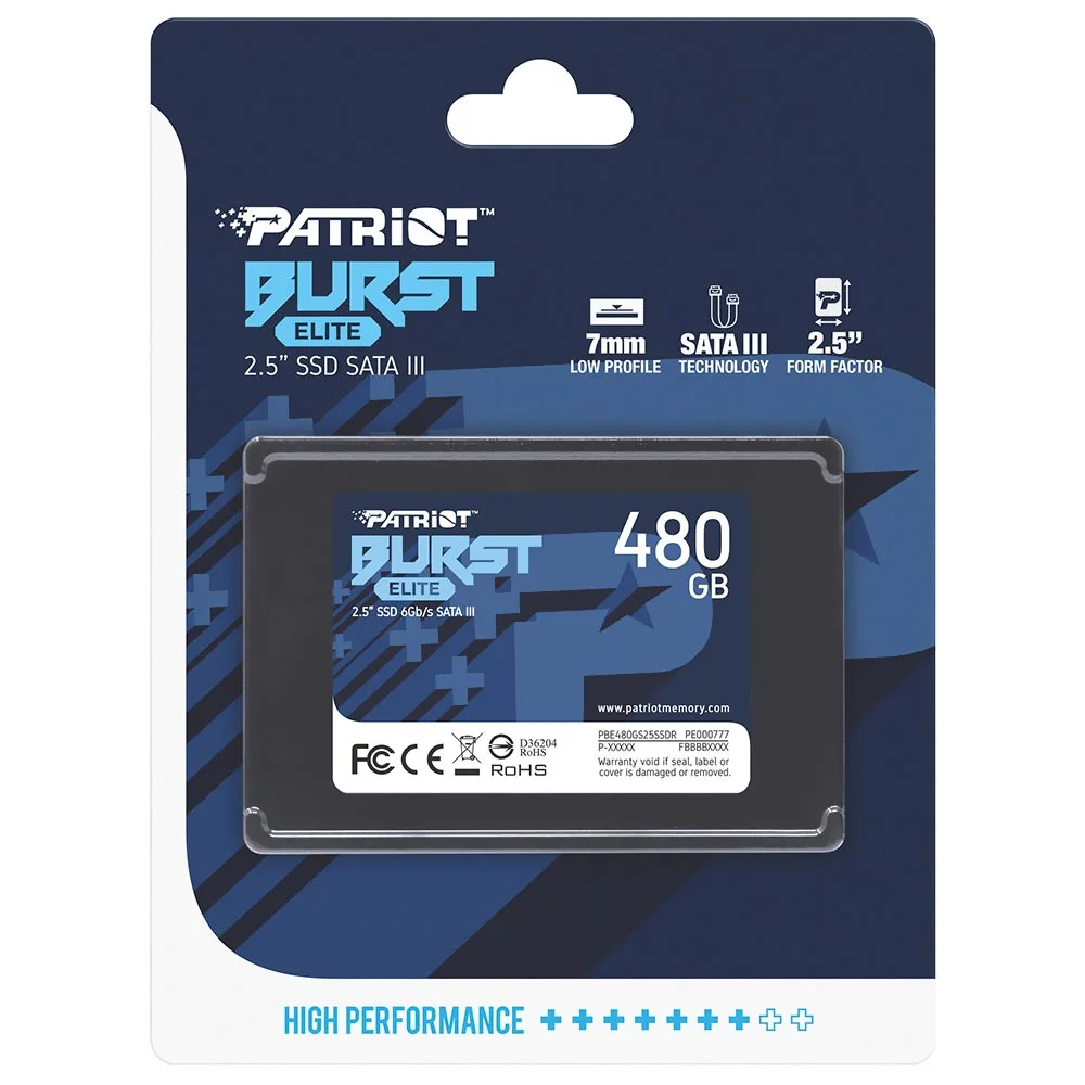 SSD Patriot 480GB Burst Elite 2.5" Sata 3 - Pbe480gs25ssdr SSD Patriot 480GB Burst Elite 2.5" Sata 3 - Pbe480gs25ssdr